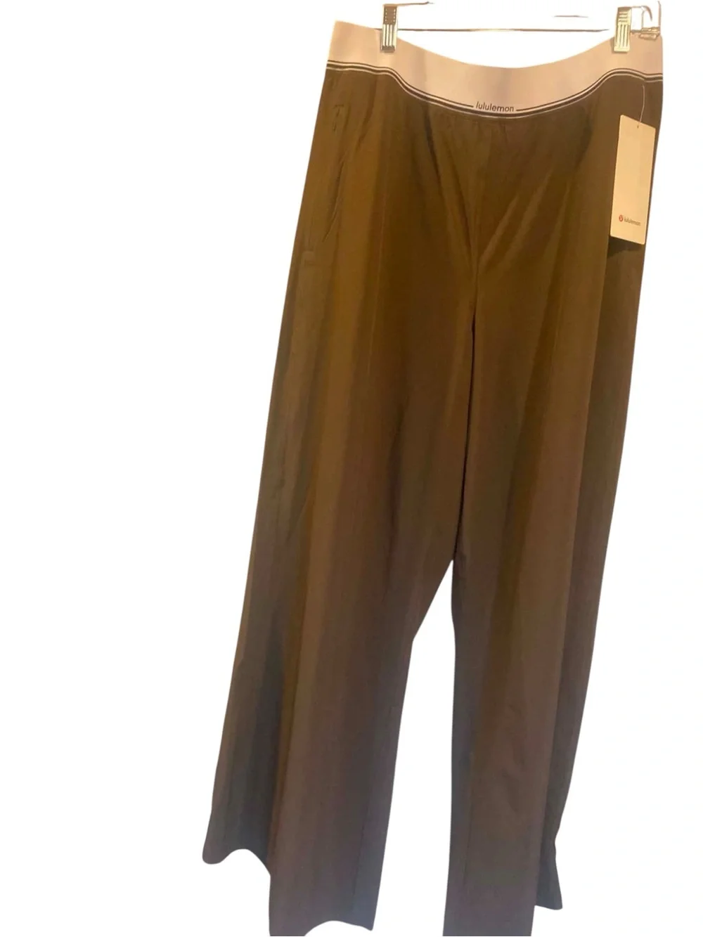 NWT Lululemon Swift Wide-Leg Pant Logo Waistband WALNUT CRUNCH Size XL
